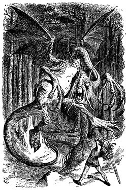 Alice depicted while trying to cut her ties with her former Identity Provider, the Jabberwocky